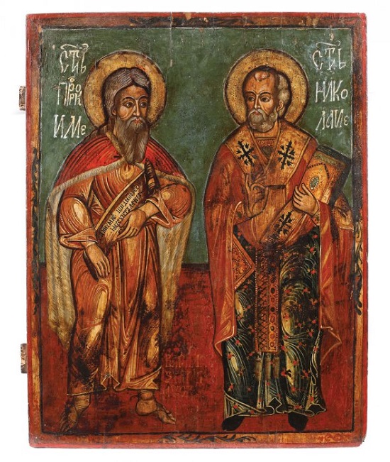 Sfantul Prooroc Ilie si Sfantul Nicolae, zugrav Vasile, Tara Romaneasca, 1773