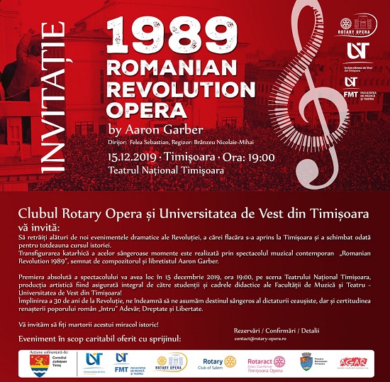 Invitatie Opera ''Revolutia romana vazuta prin ochii unui american'' 15.12.2019