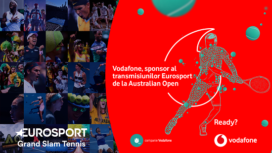 Vodafone este sponsorul transmisiunilor turneelor de tenis din 2020 difuzate de Eurosport