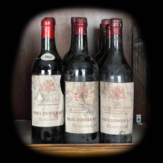 Lot de vinuri ro?ii Château Saint-Georges, Paul Dubois, Bordeaux, 1943-1964, 10st x 0,75l
