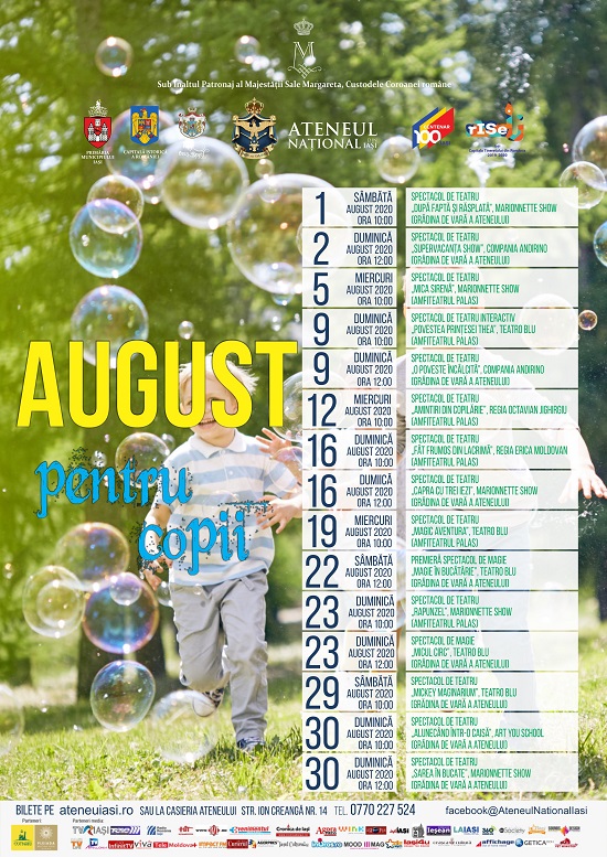 Program luna August-spectacole pentru copii