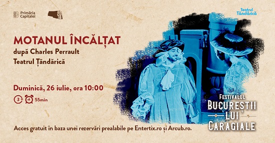 Web banner Motanul incaltat - Teatrul de Animatie Tandarica - Bucurestii lui Caragiale